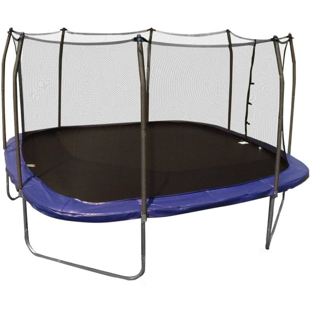 Skywalker Trampolines Square 15 Foot Trampoline With Enclosure Blue Walmart Com Walmart Com