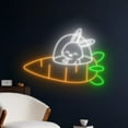 thumbnail image 2 of Handmadetneonsign Astronaut Rabbit Bunny Neon Sign, Carrot Rocket LED Light, Astronaut Bunny Sign, 2 of 5