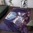 thumbnail image 1 of Hermosa alfombra bivariada con pintura de fantasmas para sala de estar, área grande, decoración del hogar bohemia suave negra100x150cm (39x59 pulgadas)100x150cm (39x59 pulgadas) zhangmengya unisex, 1 of 2