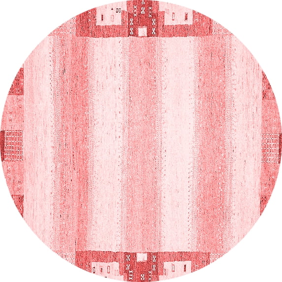 Ahgly Company Indoor Round Solid Red Modern Area Rugs, 6' Round