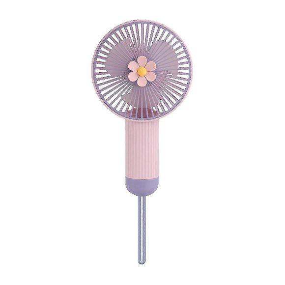 Smart Handheld Small Fan Cartoon Clear Small Flower 3 Usb Charging Student Gift Rope Small Fan