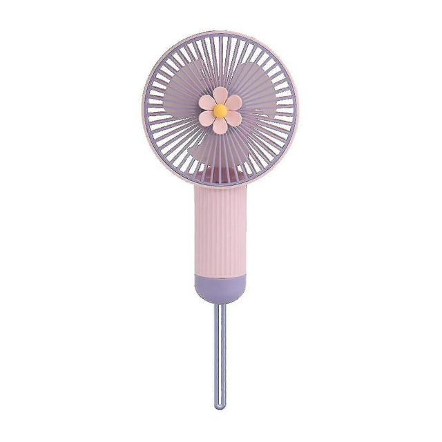 Smart Handheld Small Fan Cartoon Clear Small Flower 3 Usb Charging Student Gift Rope Small Fan