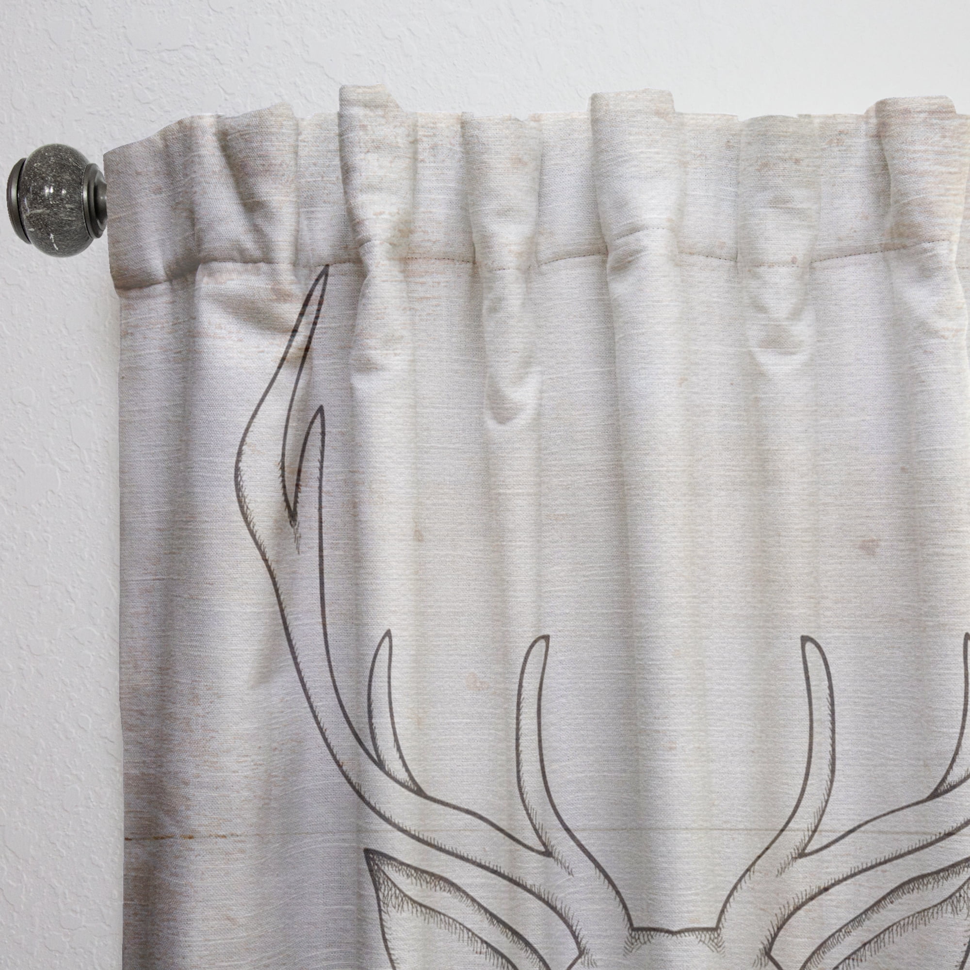 Designart 'Beautiful and Wild Deer V' Farmhouse Curtain Panel