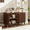 Brown, variant on Fnova Modern Cabinet with 2-Tier Storage Shelves, 59.44" Sideboard with 4 Doors, Push Pop-up Door, for Kitchen, Dining Room, Living Room, Easy Assembly