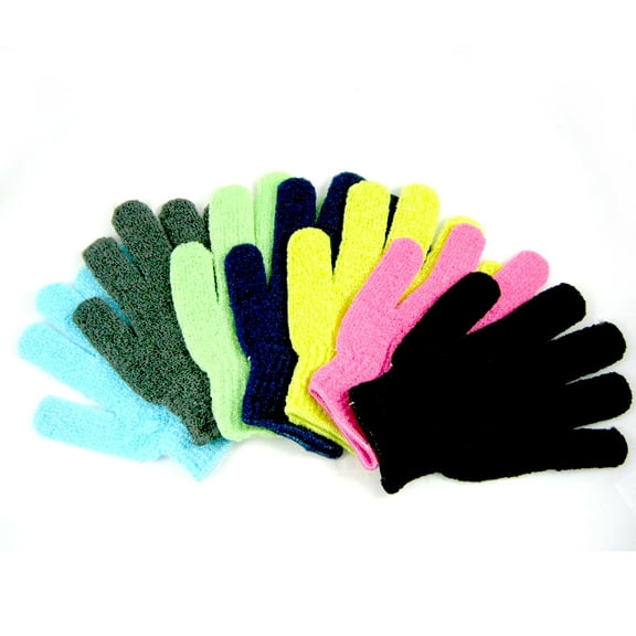 4 Exfoliating Gloves Double Sided Beauty Spa Massage Skin Shower Body Scrubber