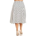 thumbnail image 3 of MOA Collection Women's Plus Size Midi A-Line Casual Flared Elastic Band Polka Dot Skirt, 3 of 6