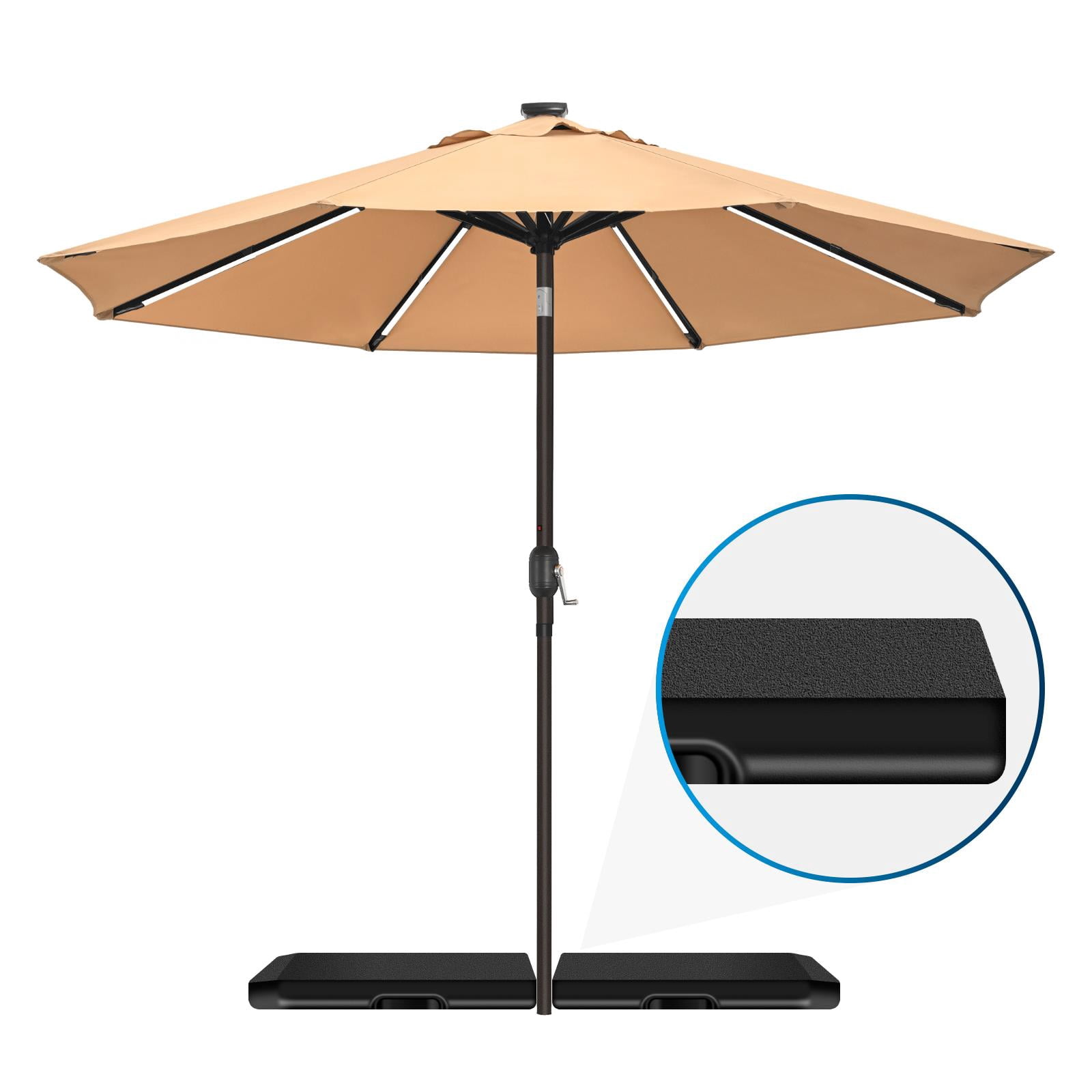 4-Piece Offset Umbrella Base with Stackable Panels, 317LBS Cantilever Umbrella Weight for Patio, Easy Storage