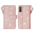 thumbnail image 2 of Case for Samsung Galaxy S21 Ultra Leather Flip Pouch Wallet Case Cover Folio [Kickstand] for Girls Women Phone Cases for Samsung Galaxy S21 Ultra Case - Rose Gold, 2 of 5