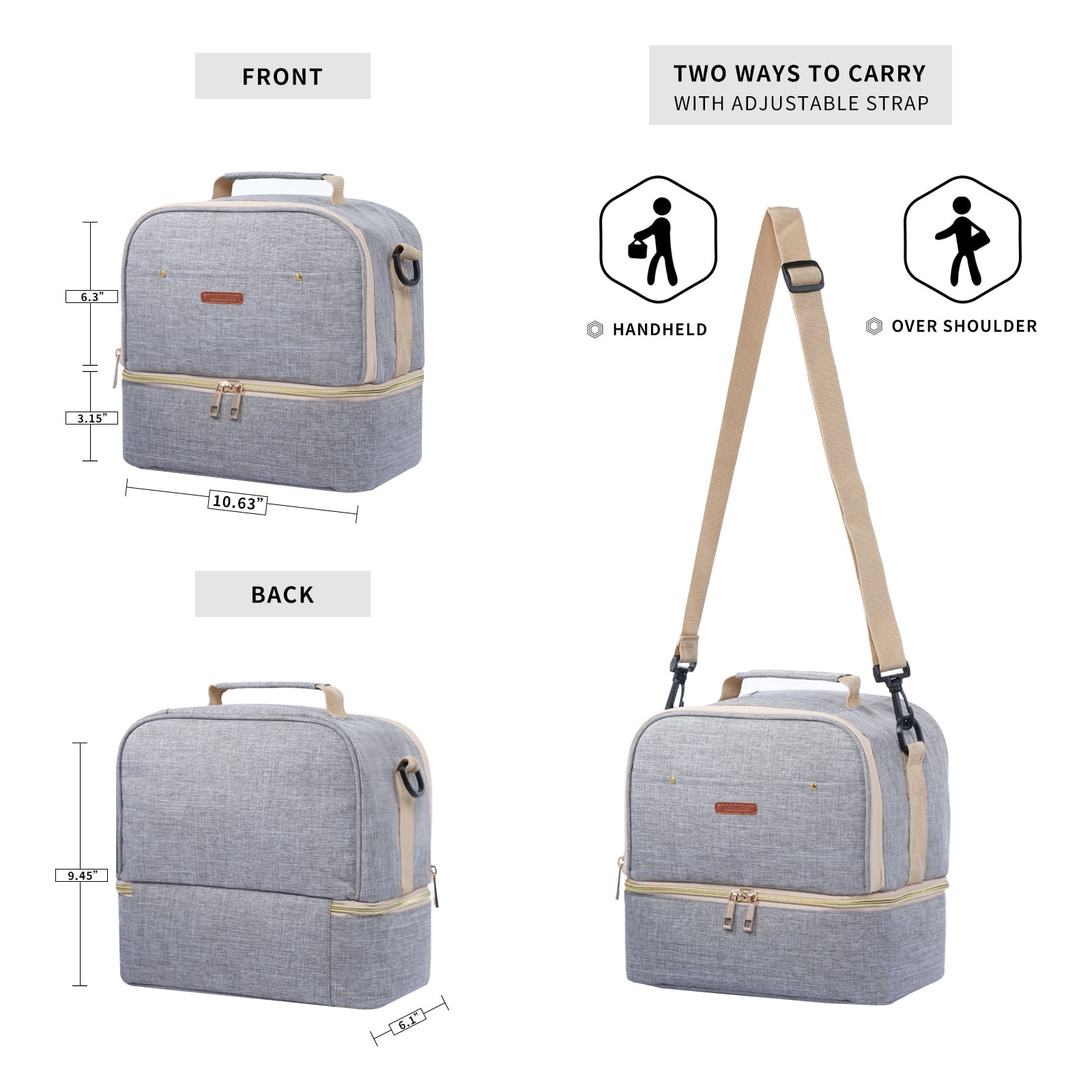 Breast Pump Bag Cooler Compartment for Breast Pump - Cooler and Moistureproof Bag Double Layer for Mother Breast Milk Pump Lunch Bag Outdoor Working
