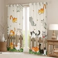 thumbnail image 2 of Homewish Cartoon Kitten Cat Curtains Pack of 2 (42x84 Each) for Kids, Spring Flower Floral Curtains Blackout, Japanese Anime Animal Bedroom Curtains, Black Out Curtains Decor, 2 of 6