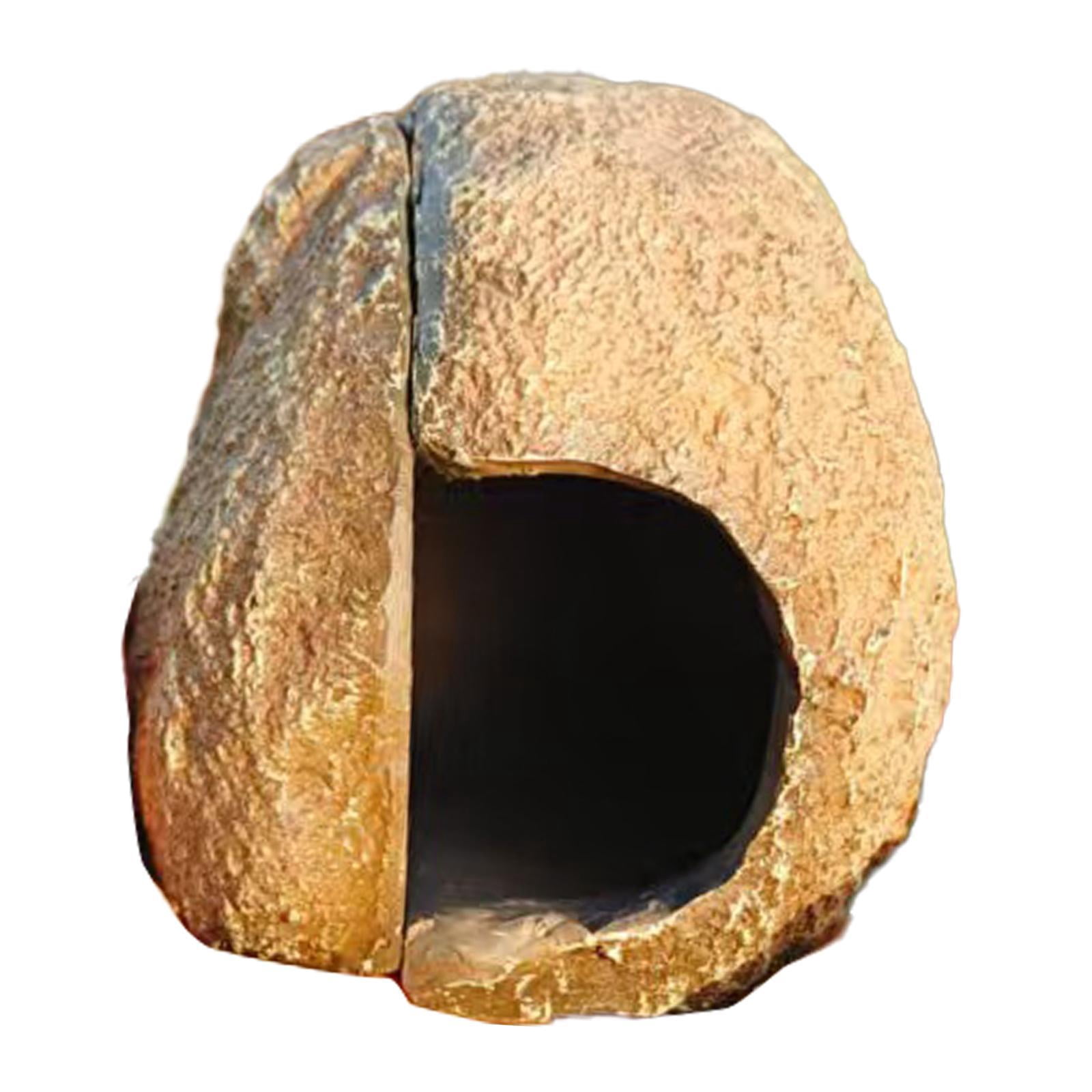 EHJRE Aquarium Rock Cave Hideaway Cave Crafts Resin Tank Ornament Aquarium Decor for Newts Pond Frogs Amphibians Bearded Dragon