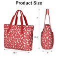 thumbnail image 3 of Tote Bag for Women - Red Christmas Pattern Shoulder Bag - Large Utility Work Duffle Bag with Zipper Handbag for Travel, Work, Sprots, 3 of 5