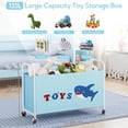 thumbnail image 3 of GRANNY SAYS Kids Large 135L Toy Storage Organizer, 300D Oxford Cloth & Metal Toy Chest with Lockable Silent Wheels, Blue, 3 of 9