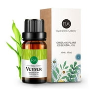 Vetiver Essential Oil 100% Pure Organic Therapeutic Grade Vetiver Oil for Diffuser, Sleep, Perfume, Massage, Skin Care, Aromatherapy, Bath - 10ML