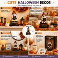 thumbnail image 6 of Cute Ghost Reading Statue, Ghost Figurine on Book Stack Base, Halloween Bookshelf Tabletop Decor, 6 of 7