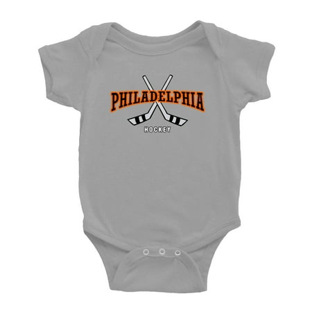 

Cute Philadelphia Baby Romper Hockey Fan Baby Jersey Clothes (Gray 12-18 Monthes)