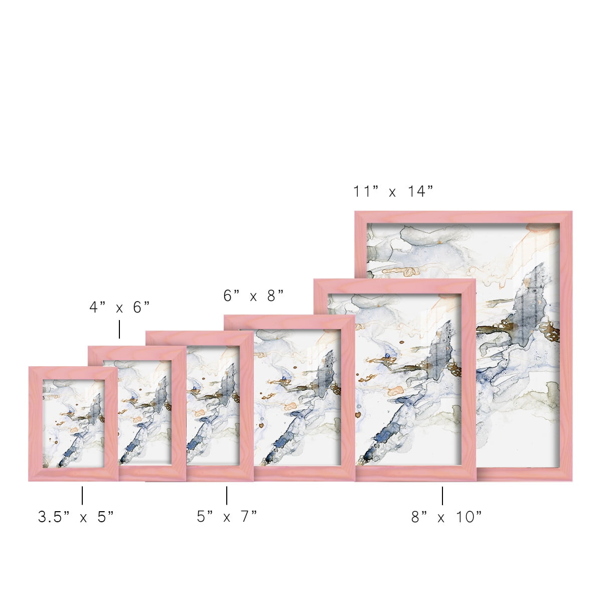 Organic Interlace I -Framed Print w/glass-Sunset Pink