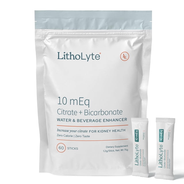 Potenciador de agua y bebidas LithOlite Kidney Health, paquete de 2 unidades, 10 mEq