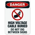 thumbnail image 1 of High Voltage Cable Buried Do Not Dig Between Signs Sign, OSHA Danger Sign, 18x24 Reflective Aluminum EGP, 1 of 1