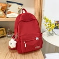 thumbnail image 4 of Casual Schoolbag Nylon Bookbag Multi-pocket Preppy Style Knapsack (Green), 4 of 10