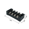 thumbnail image 2 of HEMOTON  5 Sets 4 Positions Terminal Block Terminals Barrier Strip Grounding Screw Work Black, 2 of 8