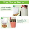 thumbnail image 3 of FIASON 6 Pack Plastic 5/5.5/6/6.5/7/8 Inch White with Brown Self Watering Plant Pots,Include Watering Lip,Drainage Holes and Removable Saucer,Flower Pots for Indoor Outdoor Plants, 3 of 10