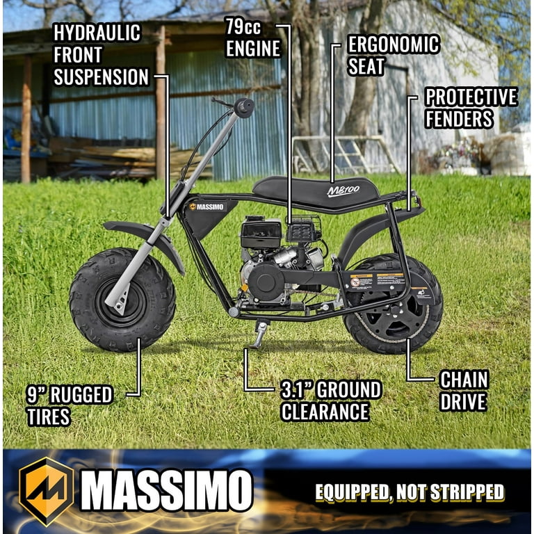Massimo MB100 Minibike 79cc Gas Powered, Trail Bike, Pocket