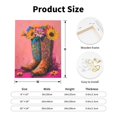 thumbnail image 2 of Rateoe Cowboy Boots With Flowers Pattern Decorative Picture – Unique Modern Wall Art, Ready-to-Hang Canvas Print for Home (Vertical), 2 of 6