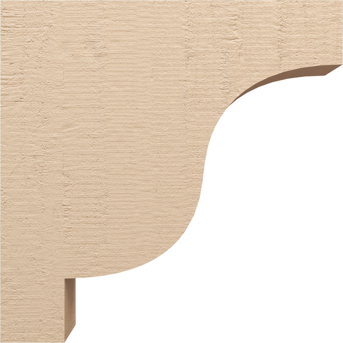 8"W x 32"D x 32"H Thin Newport Rough Cedar Woodgrain TimberThane Corbel, Primed Tan