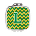 thumbnail image 1 of Carolines Treasures CJ1059-LSCM Lettre L Miroir Compact Vert Chevron et Or, 1 of 1