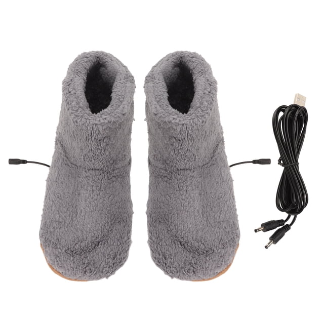 Calentador de pies con calefacción y carga USB, suave, relajante, eléctrico, de felpa, para invierno frío, gris, para hombre, tallas 39 a 43