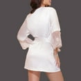 thumbnail image 2 of Women Silk Lace Long Sleeve Night Gown Sleep Dress Full Slip Black Sleepwear, 2 of 4