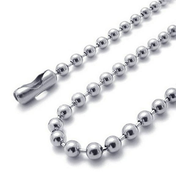 1.5mm-5mm 10"-100" Black or Silver Stainless Steel Ball Chain Necklace