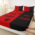 thumbnail image 4 of Homewish Romantic Valentine's Day Twin Sheet Set for Kids, Black Red Cartoon Bedding Comforter Set, 3pcs, 4 of 8