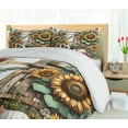 thumbnail image 3 of Ambesonne Rustic Duvet Cover Set, Vintage Farm Pig and Horse, Queen, Mustard Green Taupe, 3 of 6