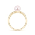 thumbnail image 2 of Angara Japanese Akoya Cultured Pearl Criss Cross Shank Engagement Ring in 14K Yellow Gold for Women | June Birthstone Jewelry for Her, 2 of 8