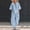 Light Blue, variant on longantii Two Piece Outfits for Women Ruffle Design Sleeveless V-Neck Tees Trendy Flowy Wide Leg Drawstring Trousers Modern Fit Sweatsuits with Multi-Pocket Pink XL
