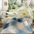 thumbnail image 3 of World Rug Gallery Seville Floral Leaves Indoor/Outdoor Area Rug 5'x7' - Blue, 3 of 12