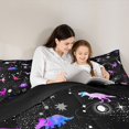 thumbnail image 5 of Homewish Cute Animal Dino 3 Pieces Queen Comforter Set for Kids Teens,Starry Sky Ultra Soft Bedding Sets,Gradient Galaxy Bedding Comforter Set Breathable,Luxury Bedroom Decor,Reversible, 5 of 8