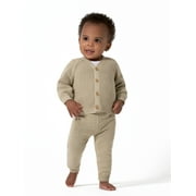 Modern Moments by Gerber Baby Boy or Girl Unisex Knit Cardigan Sweater & Jogger Outfit Set, 2 Piece, Sizes 0/3-24 Months