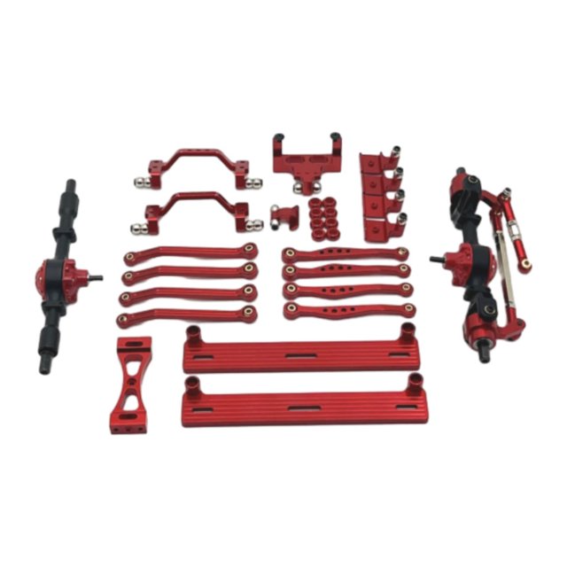 Esquirla 1/16 RC Car Upgrade Spare Kit Front and Rear Axle Assembly for C64 Hobby Car red