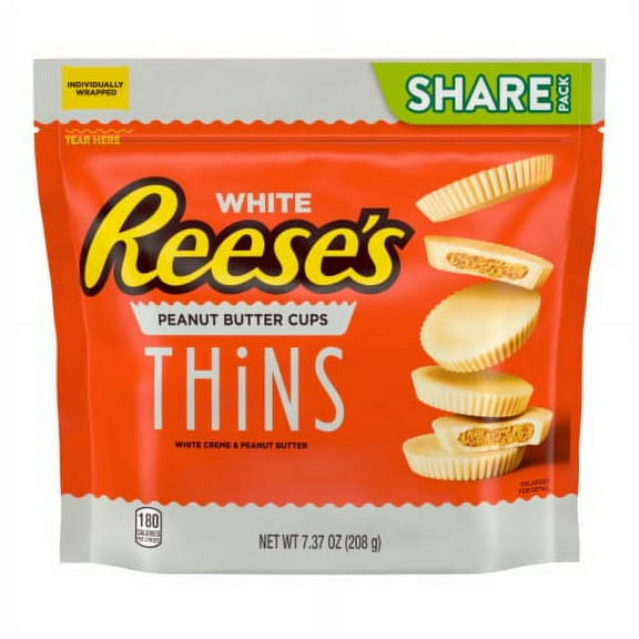 2X-REESE'S THiNS White Creme Peanut Butter Cups Candy Share Pack - 7.37 oz - 1 pk