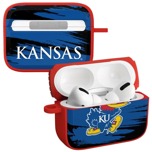 Kansas Jayhawks Paint Stripe HDX Case Cover Compatible with Apple AirPods Pro 1 & 2 by Affinity Bands