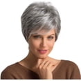 thumbnail image 1 of HSHDLDF Perruques en Cheveux Humains Grises Coupe Pixie Courte pour Femmes Perruque Naturelle, 1 of 4