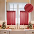 thumbnail image 1 of Cortinas MIULEE Kitchen de lino semitransparente, 61 x 61 cm, color burdeos, 1 of 8
