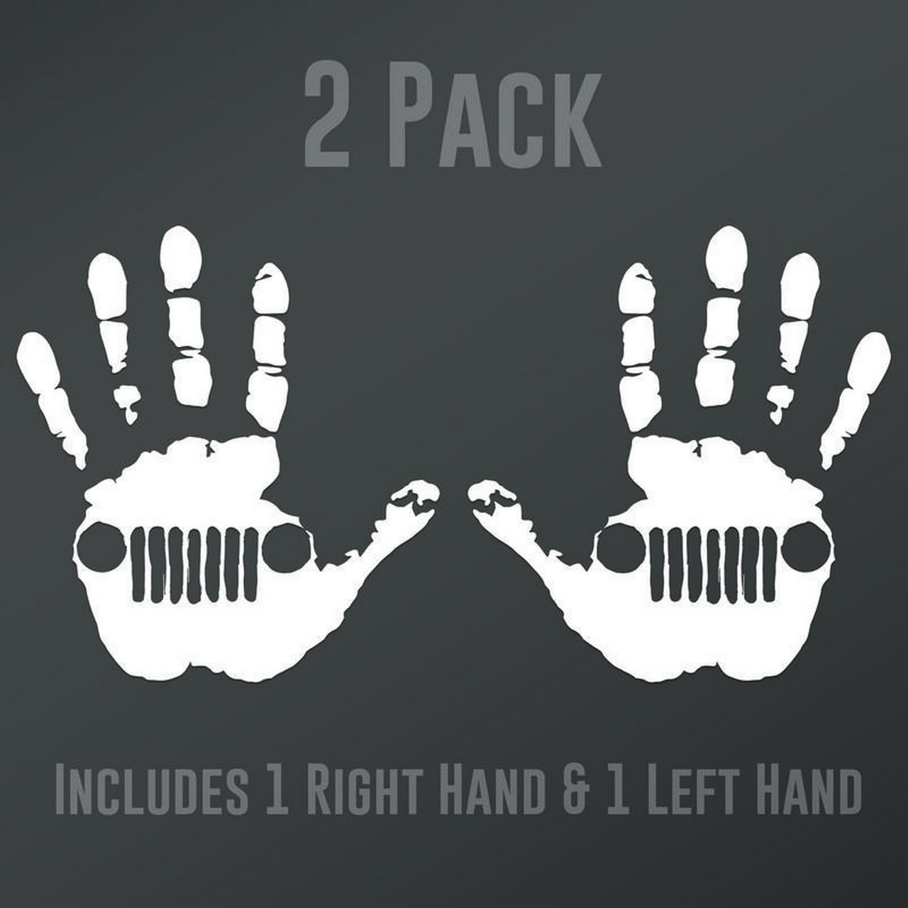 Jeep Wave (1 Right, 1 Left Handed) | 2-Pack | Decal Sticker | 5.5-Inches  Wide | White Vinyl Decal - Walmart.com