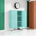 thumbnail image 5 of IRONFFICE Locker Cabinet,Morden Locker Storage Cabinets with Legs,2 Doors Metal Cabinet with Adjustable Shelves for Living Room,Office,Blue, 5 of 15