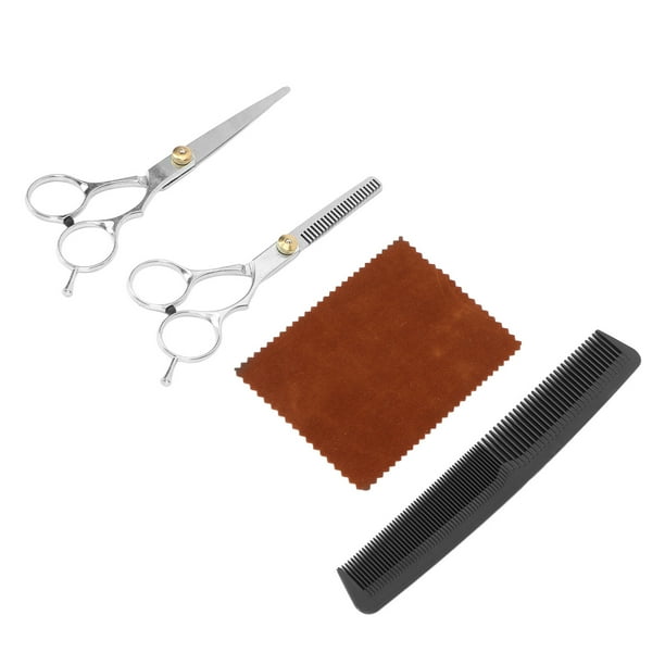 Barber Scissors Set, Ergonomic Design Stainless Steel Curved Handle Hair Thinning Scissors ABS Material Silver For Hair Salon ANGGREK Otros