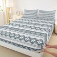 thumbnail image 3 of jejeloiu Ancient Aztec Theme Twin Sheet Sets,Boho Bohemian Geometric Twin Fitted Sheet,Lightgreen White Flat Sheet For Men Women,Microfiber Bedroom Decorative,3pcs, 3 of 7