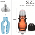 thumbnail image 2 of ACDANC 2 Pack 1Oz Large Amber Glass Roll on Bottles for Essential Oils Perfume Refillable Quartz Roller Ball Applicator Empty Deodorant Containers with Crystal Rollerball, 2 of 6